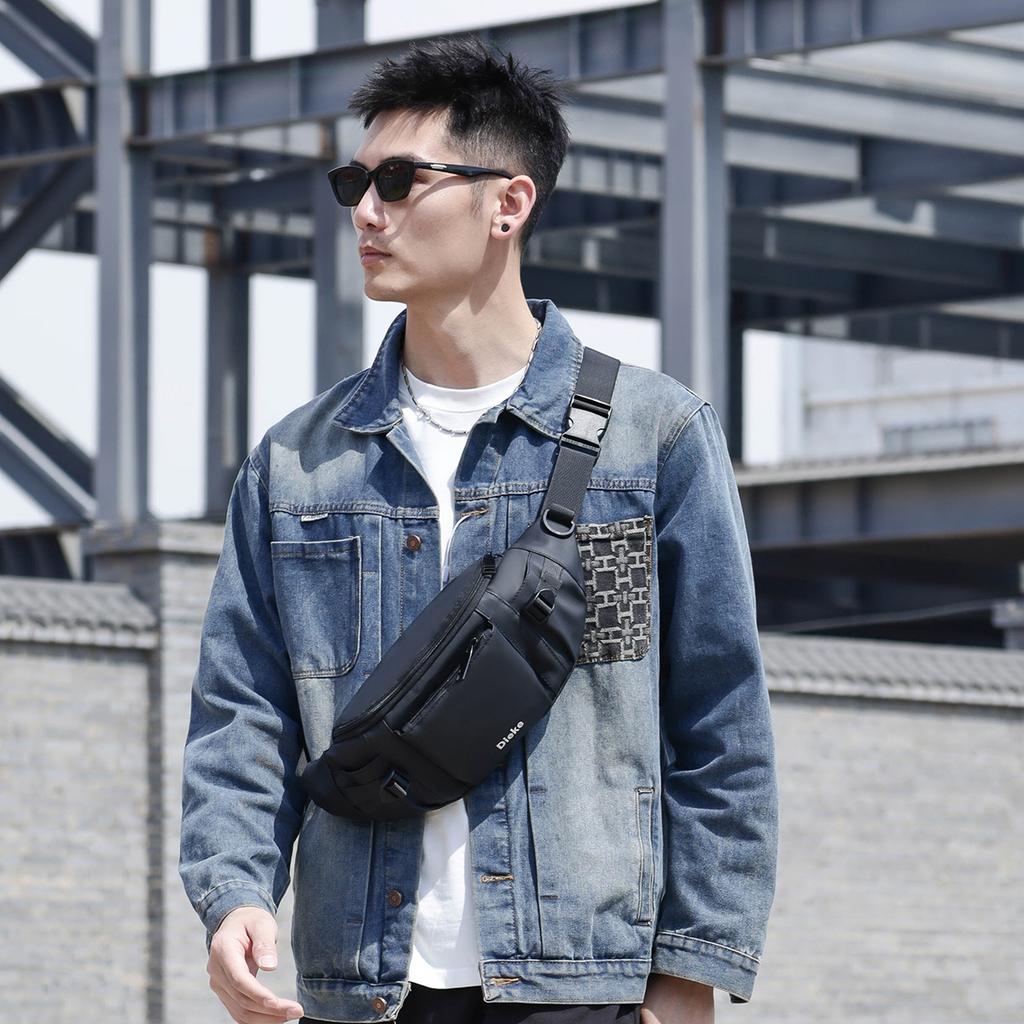 Мужская поясная сумка большой вместимости многослойная спортивная нагрудная сумка уличная водоотталкивающая сумка через плечо