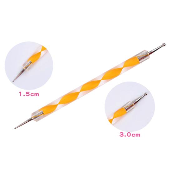 5Pcs 2 Way Marbleizing Dotting Manicure Tools DIY Nail Art Rod Painting Dot Pen