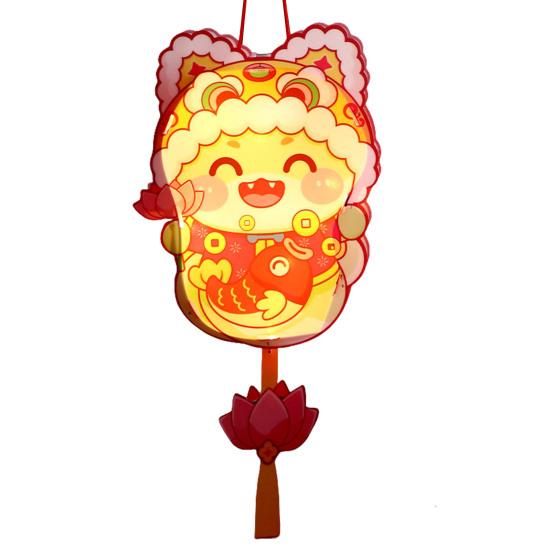 Yousheng Chinese Lantern Making Kit DIY New Year Handheld Lantern Battery-Powered Easy Assembly Cartoon Snake Lantern for The Spring Festival