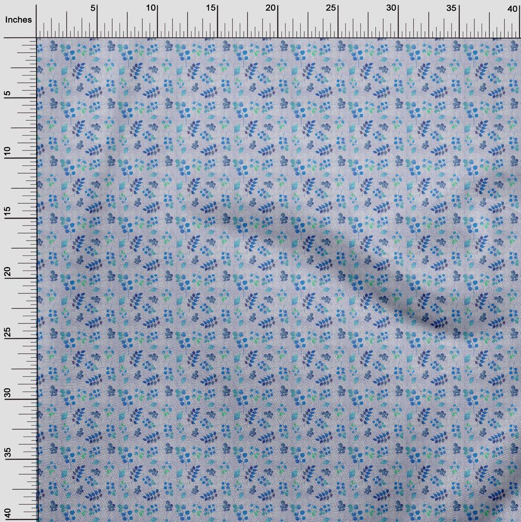 oneOone Cotton Flex Medium Blue Fabric Autumn Diy Clothing Quilting Fabric Print Fabric By Yard 40 Inch