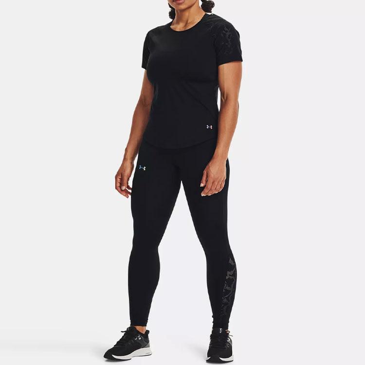 Under Armour Спортивные штаны для фитнеса с высокой талией и принтом, женские плавки, черные 1365734-001