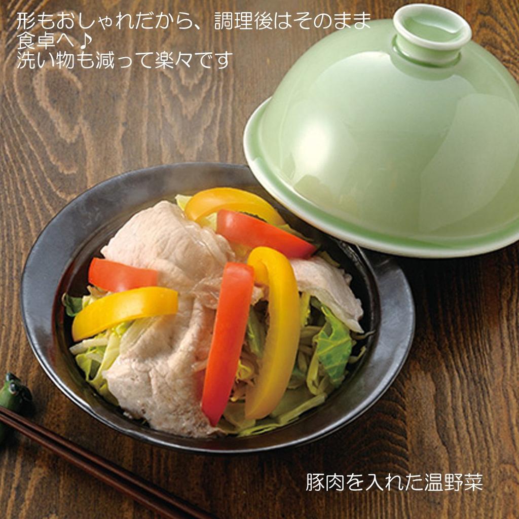 Хасами-керамика CtoC JAPAN Легкое приготовление на пару в микроволновой печи Steam Cook Черный Ш19,5×Г18×В12(см) 350(куб.см)