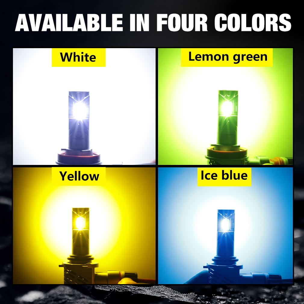 2шт двухцветные светодиодные противотуманные фары H11 H8 H9 H16(Япония) 9006 HB4 9005 HB3 LED CSP Автомобильные DRL Дальние фары 60W 15000LM Автоматические дневные ходовые огни