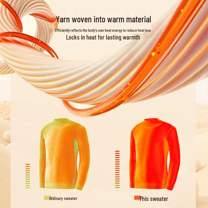 MINISO Men's Fleece Lined Semi-High Collar Sweater