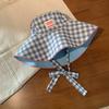 Summer Sunscreen Hat Two-sided Fisherman Caps Korean Plaid Bucket Cap  Travel
