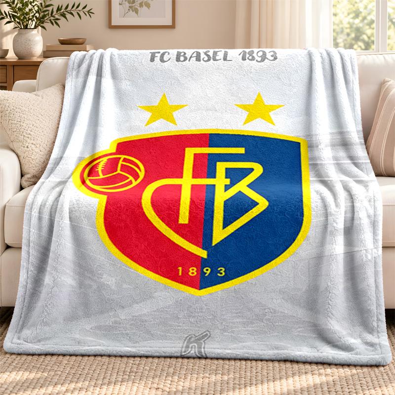 FC Basel blanket Flannel Blanket Soft Cozy Plush Throw for Sofa Bed Lightweight Home Decoration Outdoor camping