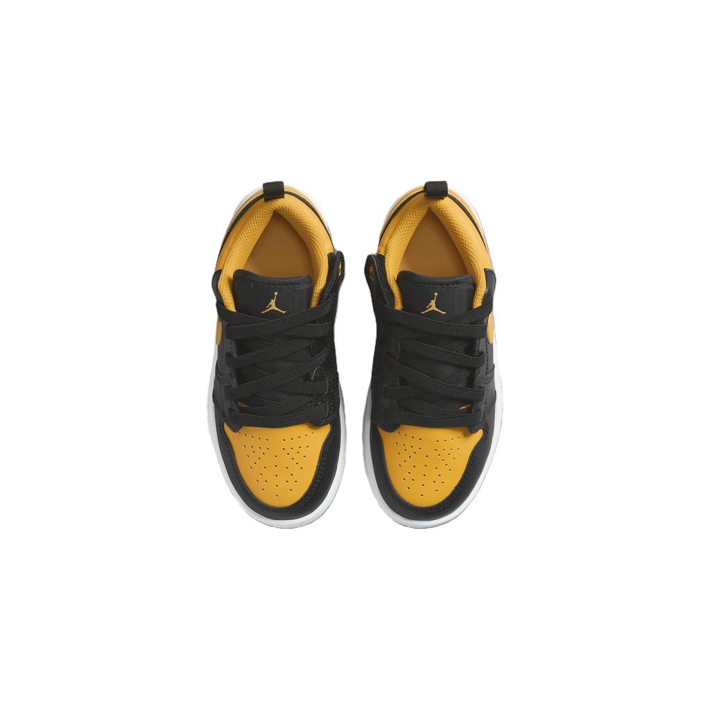Air Jordan 1 Low ALT PS Black Yellow Ochre Kids Sneakers White DR9748-072