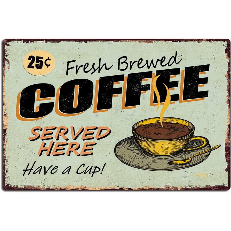 Vintage Metal Tin Signs Wall Art Decor Metal Signs Retro Funny Coffee Bar Signs Home Garden Restaurant Cafe Office Shop Bar Club