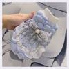 Sky Blue Puppy Dog Cats Costumes Cute Soft Plush Warm Coat Dress For Small Medium Dogs Lace Pearl Bow Dog Skirts Pet Dog Clothes