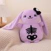 Black Skull Purple Rabbit Plush Toy Stuffed Animal Doll Bedroom Gift Decoration