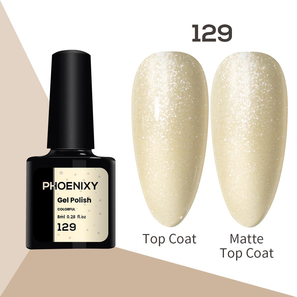 Лак для ногтей PHOENIXY, 8 мл, УФ-светодиодный гибридный лак для дизайна ногтей, гель-лайнер для маникюра, полупостоянная основа, верхнее покрытие, гель с блестками, блестящие цвета, гель