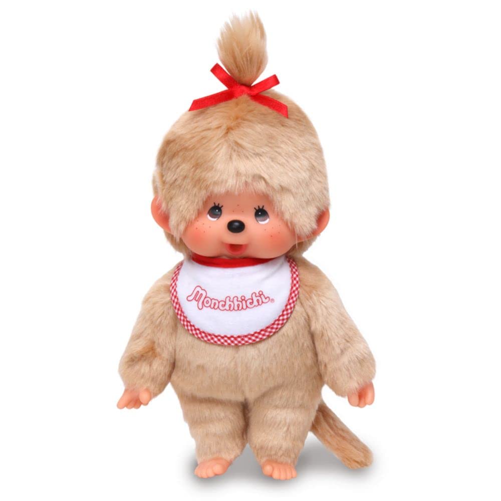 Sekiguchi Monchhichi Series Monchhichi Premium Standard Beige Medium Plush Toy for Girls 226573 -