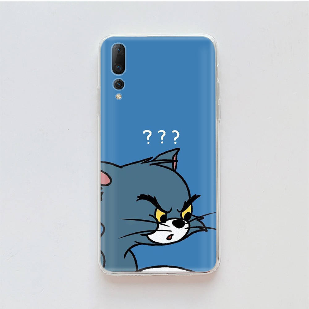 Transparent Case for Samsung A04 A14 A23 M33 M53 Realme 10 9 C35 C55 VIVO X80 Infinix Hot 30 Note 11 Tecno Spark 8P Pro C-43 Cute Tom Jerry Cat Mouse