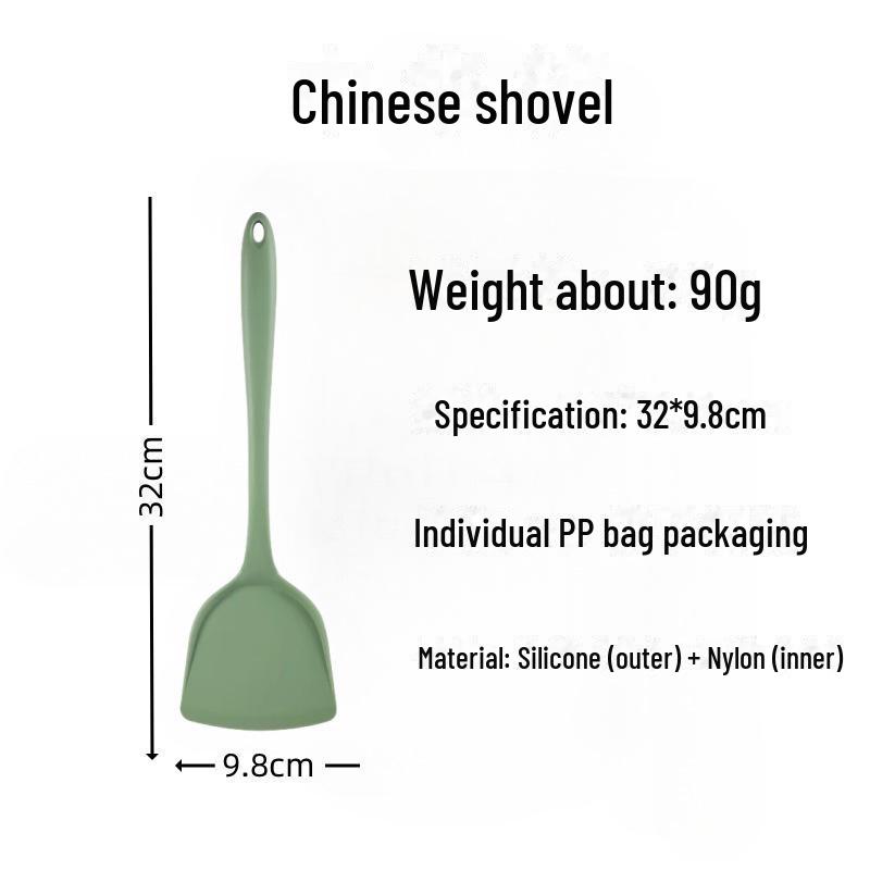 Силиконовая лопатка, устойчивая к высоким температурам, для приготовления и жарки - кухонная утварь с антипригарным покрытием