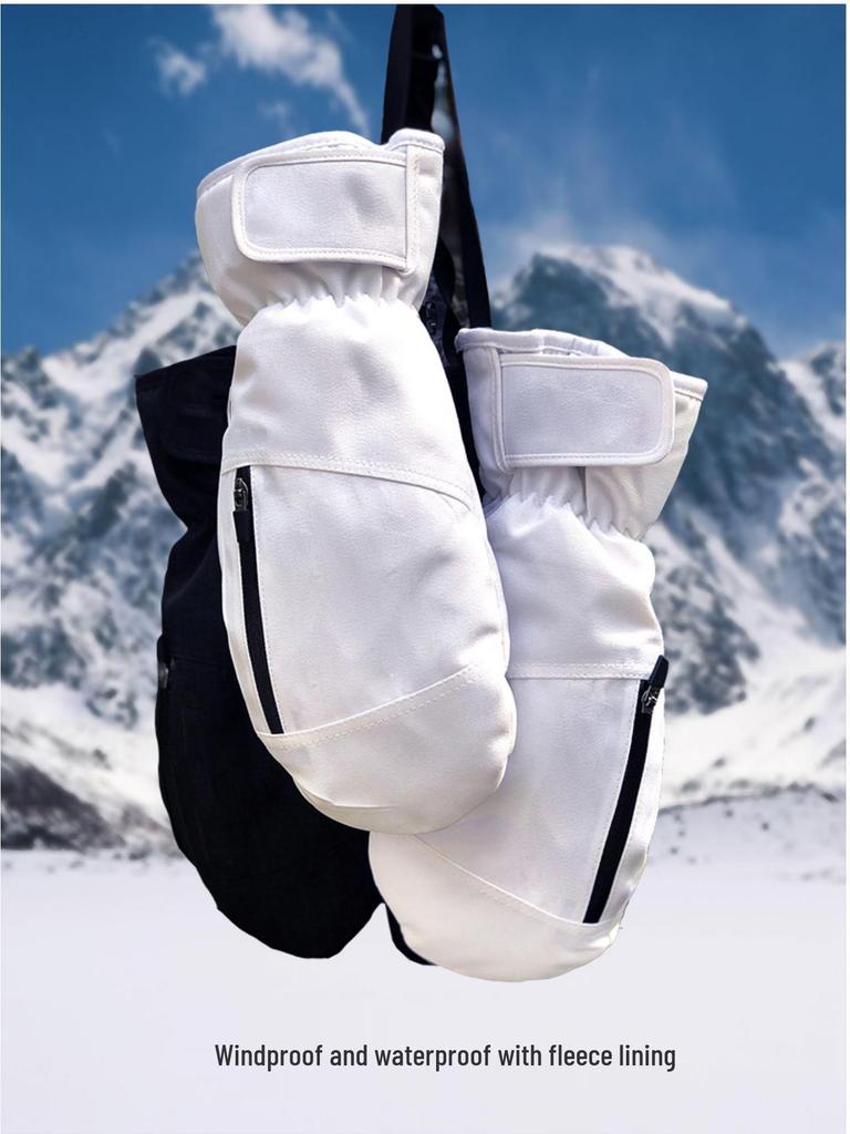 Waterproof Winter Ski Gloves: Durable, Warm, Touchscreen-Compatible, Single & Double Board Five-Finger Mittens.