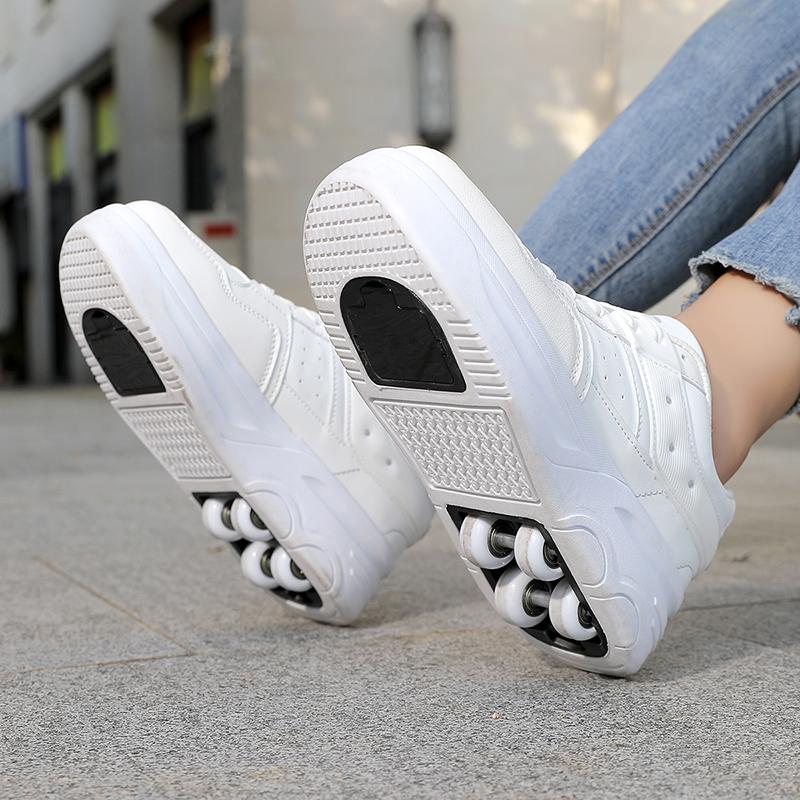 Детские роликовые коньки, 6-колесные коньки унисекс со съемными колесами и ремнями