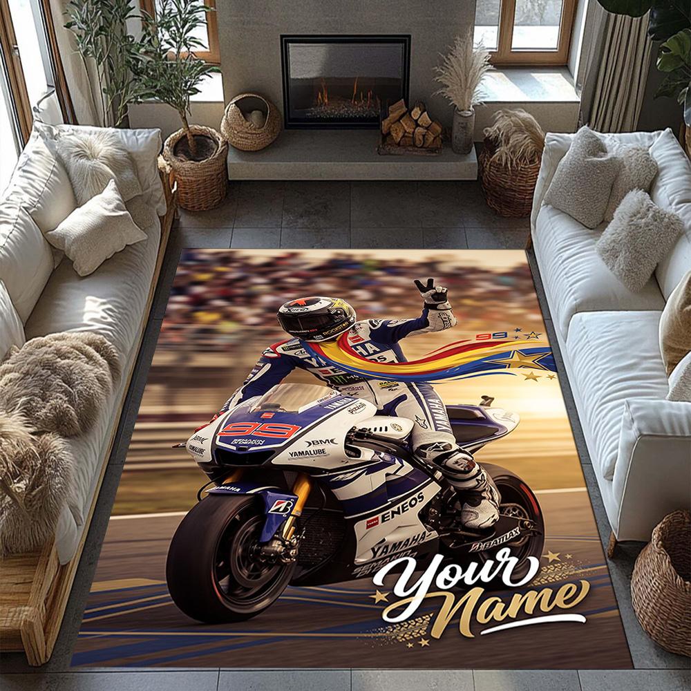 Jorge Lorenzo Customize Text Floor Rug Office Rug Perfect For Foyer Dormitory Dining Room Playrooms Antislip Rug Office Home Decor