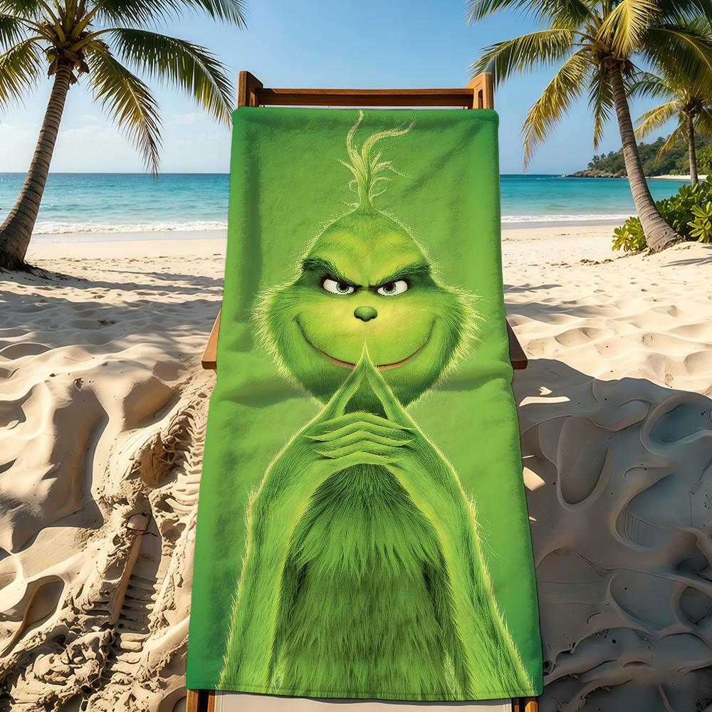 Полотенце для кемпинга G-Grinch-Es Пляжное полотенце из фильма Супервпитывающее Быстросохнущее Классический мультфильм Летнее полотенце