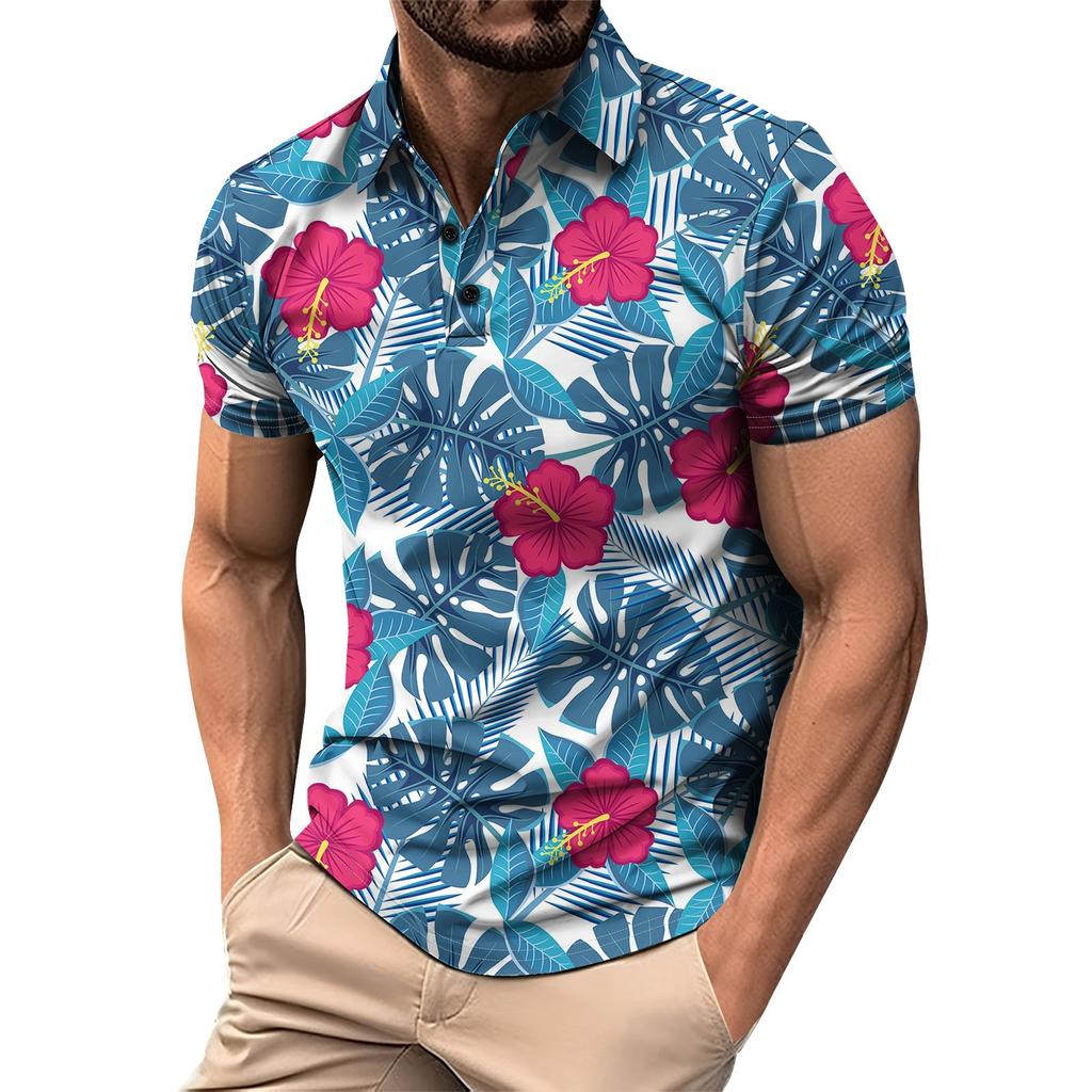 Мужская летняя дышащая рубашка с короткими рукавами и культурой отдыха