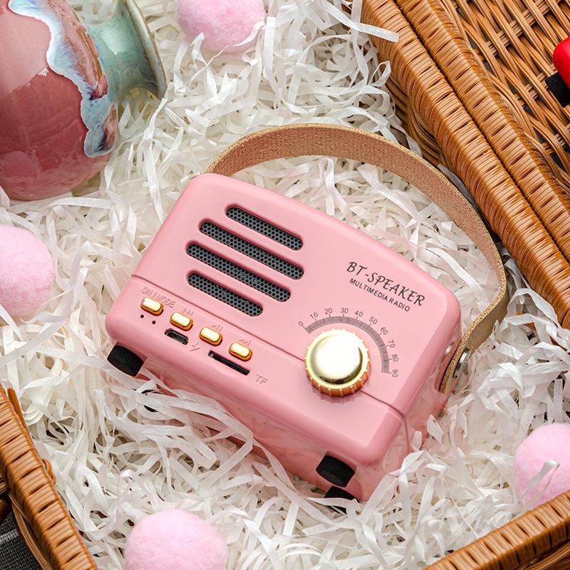 Ретро мини-FM-радио, классический FM-приемник, винтажный Bluetooth-динамик, тяжелый бас, сабвуфер, TF-плеер, перезаряжаемые радиоприемники в подарок