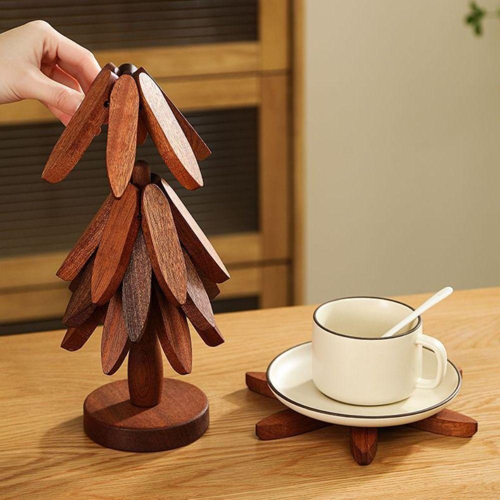 Non-slip Christmas Tree Coaster Anti Scald Heat Resistant Coasters Decorative Ornaments