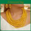 Women Beaded Glass Jewelry Set Multilayer Circular Design For Office Use Casual