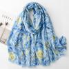 Four Seasons Cotton And Hemp Texture Scarf Small Fragrant Wind Hot Stamping Dreamy Starry Sky Silk Scarf Warm Shawl For Women