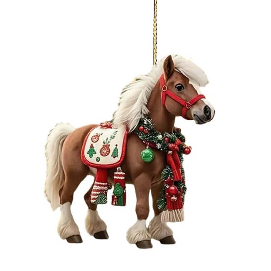 Лошадь Рождественское украшение 2D Акриловые Лошадь Рождественские украшения для елки Конные подарки для женщин девушек Любителей лошадей