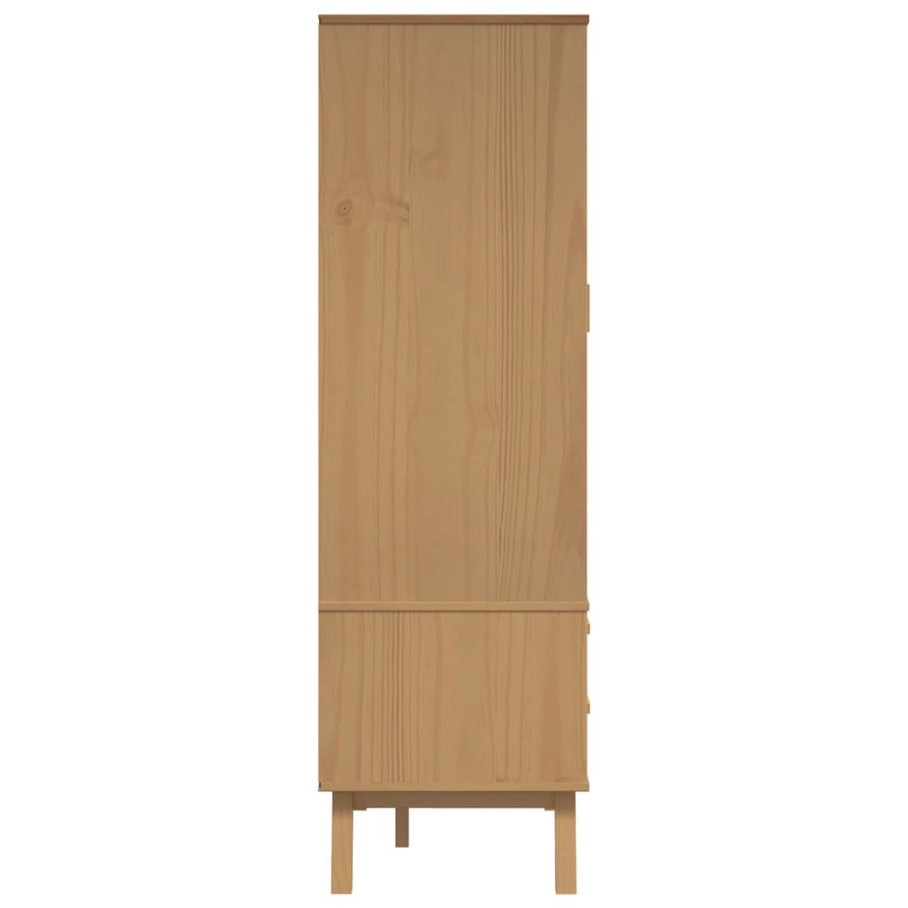 OLDEN Wardrobe Gray & Brown 76.5 x 53 x 172 cm Solid Pine Wood