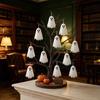 Warm White Spooky Ornament Glowing Ghost Tree Halloween Tabletop Decor, LED Lighted with Backdrop Props for Photography Hanging Ornaments Home,