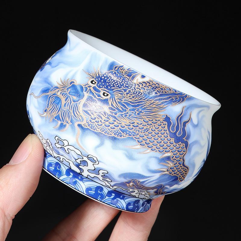 Фарфоровая чашка Dragon Shengshi из ледяного нефрита, керамическая чашка для чая, чайная чашка, офисная, персональная, деловые подарки
