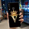 Красивый чехол-корона с буквами от А до Я для Infinix S4 Smart3 Plus X626 X267, черный, из мягкого силикона, противоударный