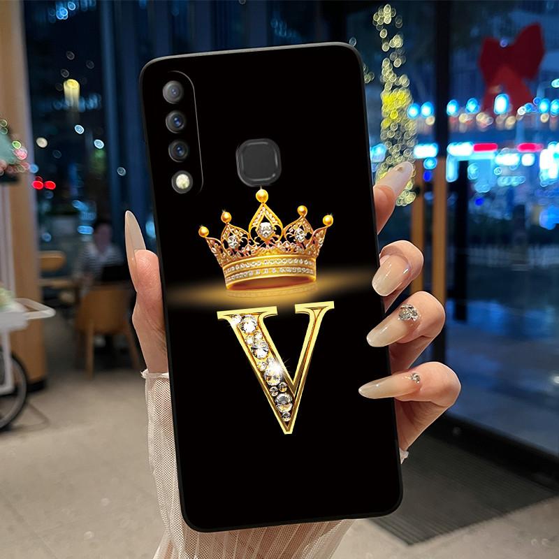 Красивый чехол-корона с буквами от А до Я для Infinix S4 Smart3 Plus X626 X267, черный, из мягкого силикона, противоударный