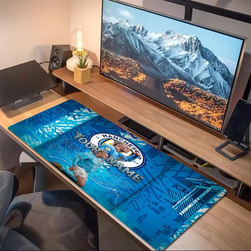 Haaland Custom Name Large Size Mouse Pad Large Gaming Table Cushion Nonslip Laptop Tablet Big Mousepad Xxl Mat Mini Pc Playmat With Lock Edge Custom N