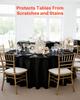 Black Round Tablecloths 6 Pack, 120 Inches in Diameter, Stain- & Wrinkle- Resistant, Machine Washable Table Clothes, Polyester Fabric Table Covers for
