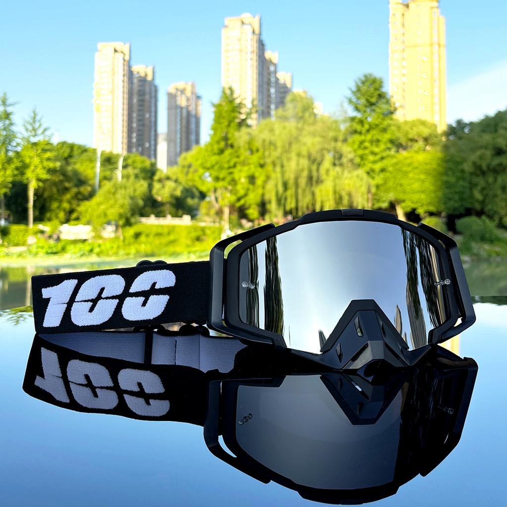 100 Motorcycle Goggles Dustproof Racing Glasses Windproof for Men & Women Motocross Cycling Skiing Outdoor Off-Road Bike Goggle