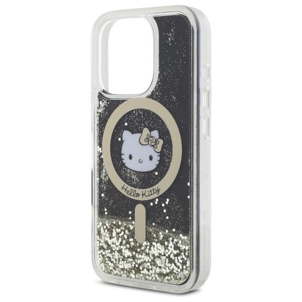 Hello Kitty HKHMP16LLGDIK iPhone 16 Pro 6.3" black gold/black gold hardcase Liquid Glitter Fever MagSafe