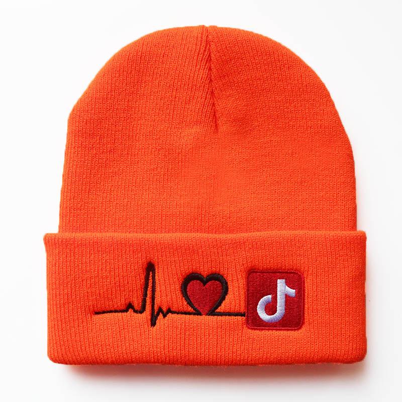 TikTok Студенческая вязаная шапка с трехмерной вышивкой, шерстяная шапка, холодная шапка, осенне-зимняя теплая шапка для мужчин и женщин