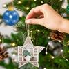 2 Pcs Wooden Christmas Pendant Xmas Tree Decorations Gnome Star Cutout Hanging Ornaments for Home Parties Living Room