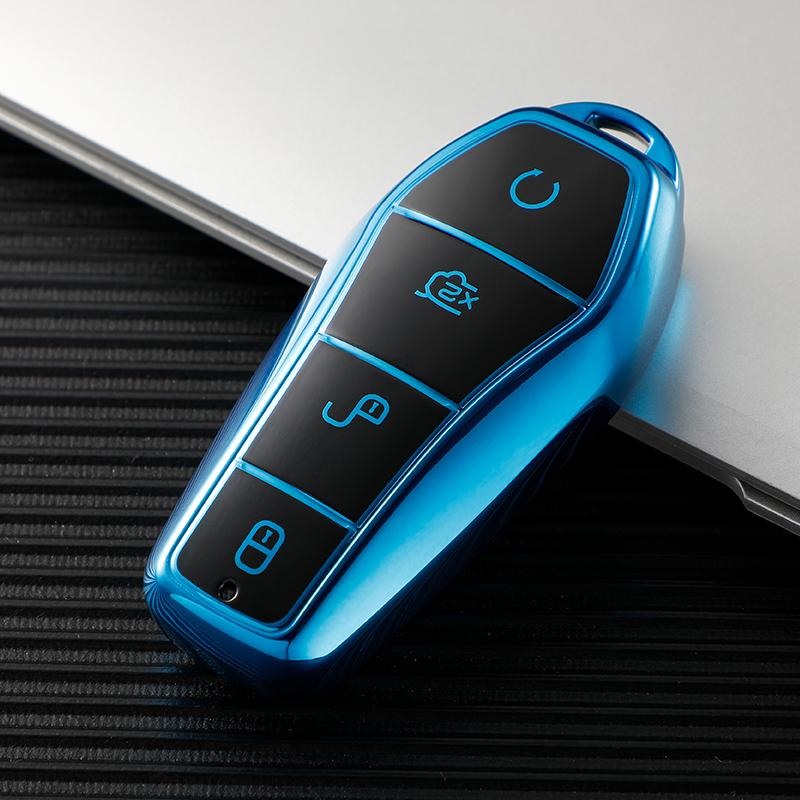 4 кнопки ТПУ чехол для ключа автомобиля для BYD Atto 3 Han EV Dolphin Пульт дистанционного управления Защитная крышка Автоаксессуары