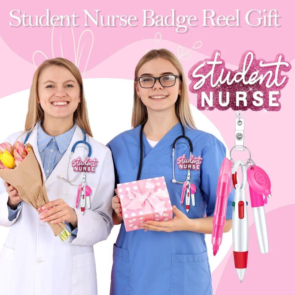 Портативный набор ручек для медсестры Выдвижной зажим для бейджа медсестры Модный держатель для бейджа-катушки