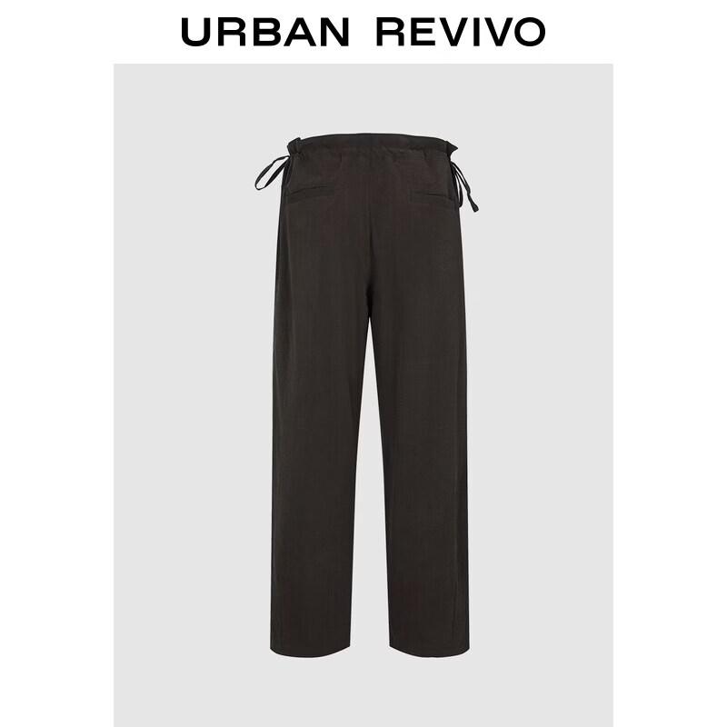 UR2026 Мужские ретро брюки с drawstring и широкими штанинами, украшенные бусинами