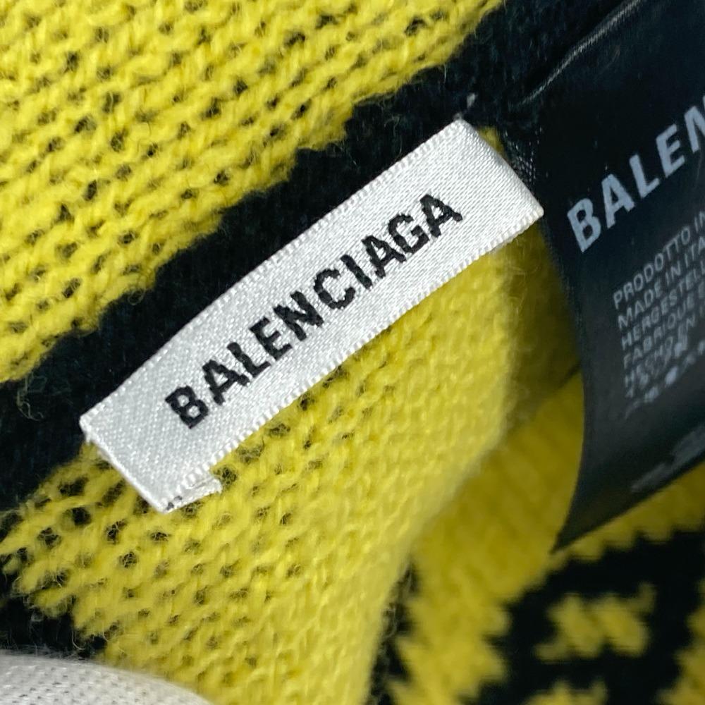 Balenciaga 555282 Шапка с логотипом вязаная шапка вязаная кепка Вязаная шапка шерсть Черный/желтый