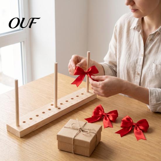 Gift Packaging Supplies Bow Maker for Ribbon, Wooden Wreath Tool, Multipurpose Bowknot Decorative Ribbon Tool Packing Party Decorations Hair