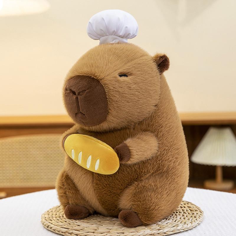 Chef Plush Capybara Toy Dolls Room Decoration Ornaments Children Gift Christmas