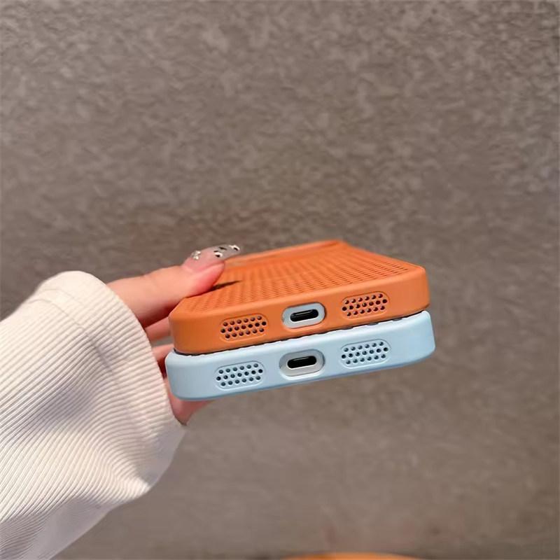Сетчатый чехол для отвода тепла для беспроводной зарядки Magsafe для iPhone 17 16 15 14 Plus 13 12 11 Pro Max 17 Air Дышащая твердая крышка