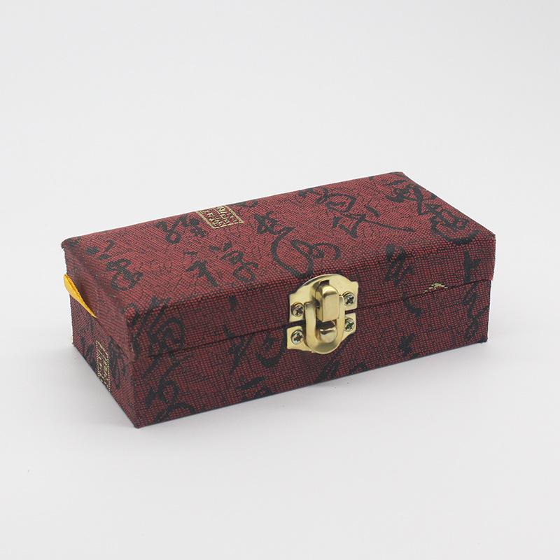 Thickened Wooden Seal Box with Sponge Anti-Collision Interior, 10cm Brocade Storage