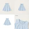 Girl Summer Cotton Sleeveless Dress With Bow Embroidery For Kids Age 3 To 8