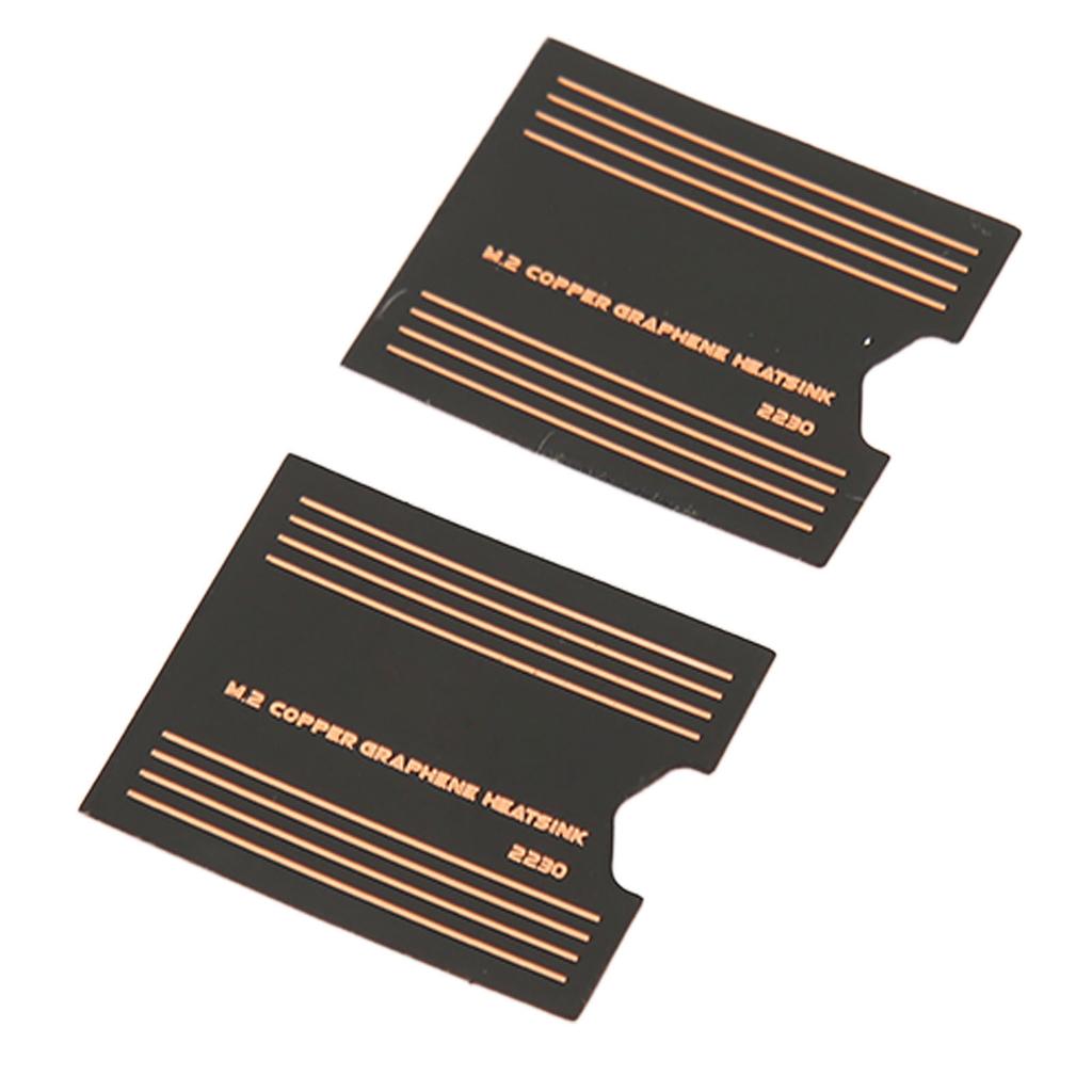 2PCS 2230 SSD Heatsink 0.15mm Brass Graphene 2230 SSD Thermal Cooling Pad for Laptop Gaming