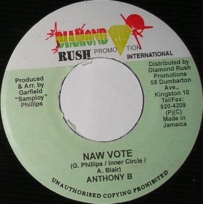 Пластинка 7 дюймов ANTHONY B / ANTHONY JOHN - Naw Vote / Hard Times NONE Diamond Rush Pr 2002 Ямайка Регги, Ска и Даб Б/у